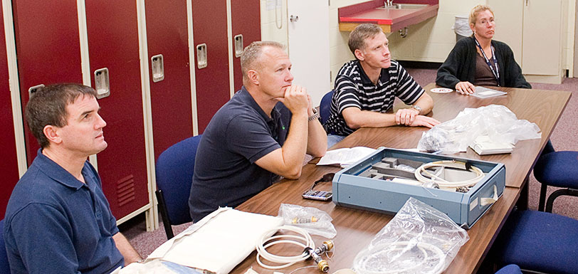 Crew in an in-person maritime training session.