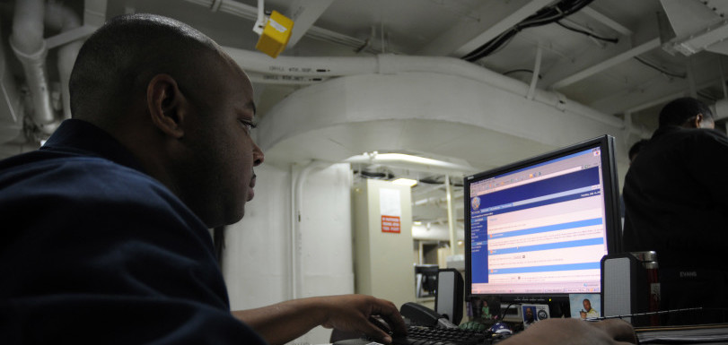 US Navy Seaman on an eLearning website.